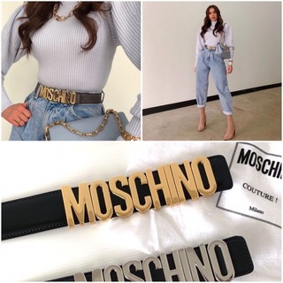 เข็มขัดmoschino สายดำหัวทองแวว ขนาด1นิ้ว