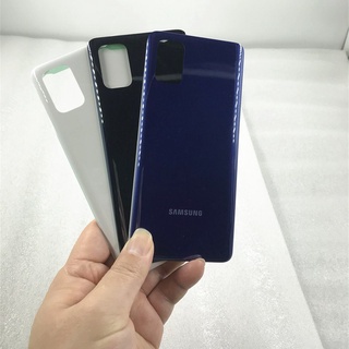 เคสแบตเตอรี่พลาสติก สําหรับ Samsung Galaxy M51 &amp;amp; สติกเกอร์โลโก้ สีขาว