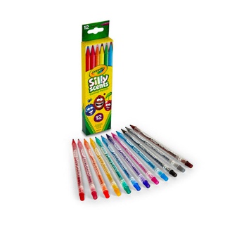 Crayola Silly Scents เครโยล่า สีไม้หมุนได้กลิ่นหอมไร้สารพิษ 12 สี แท่งเล็ก สำหรับเด็ก อายุ 5 ปี ขึ้นไป