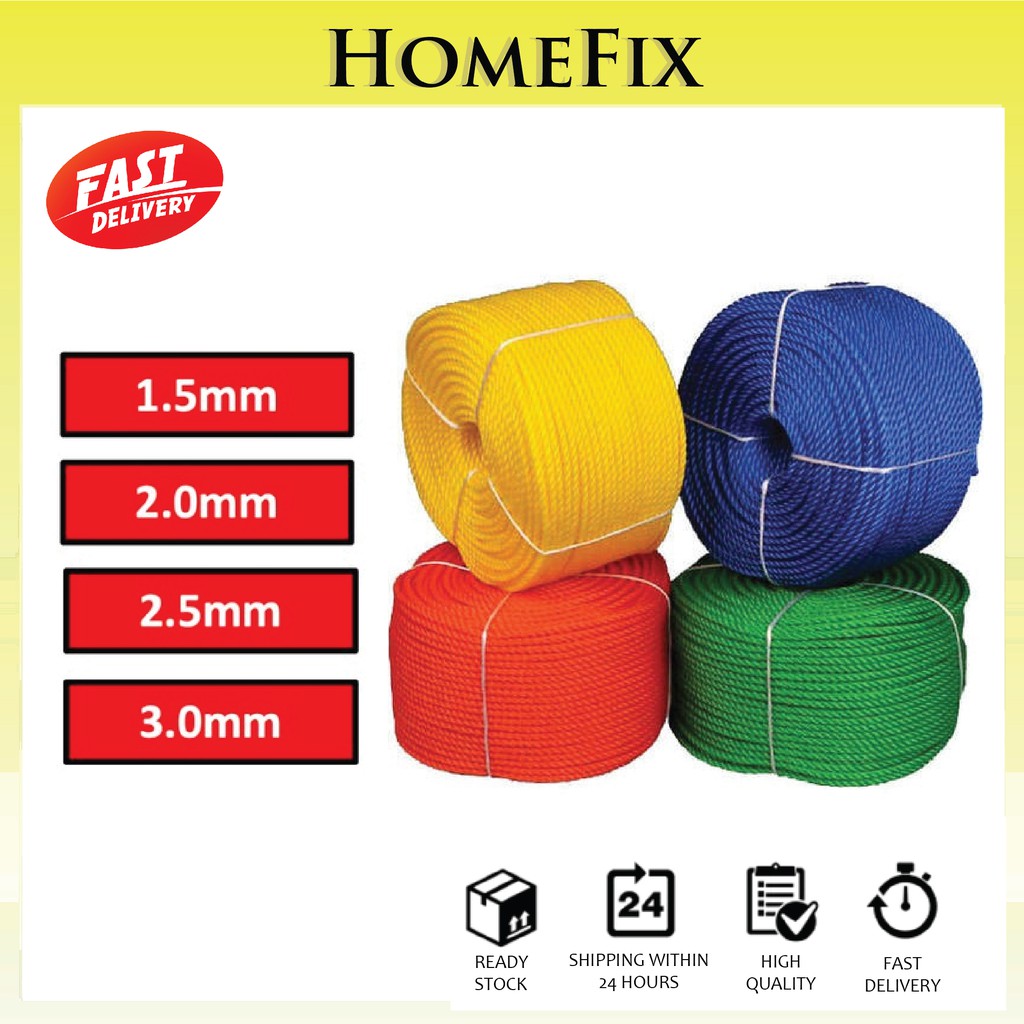 PE Rope Tali Polyethylene Nylon Rope1.0mm / 1.5mm / 2.0mm / 2.5mm / 3.0mm