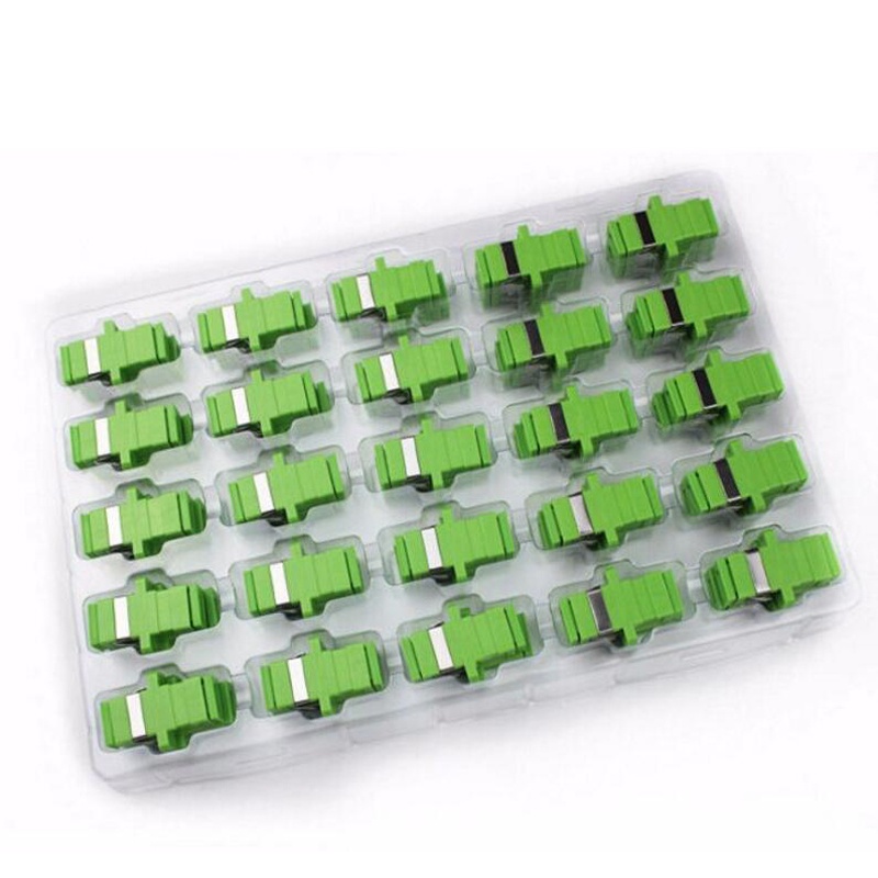 50PCS/bag  SC APC Simplex mode Fiber optic Adapter SC APC Optical fiber coupler SC Fiber flange SC A