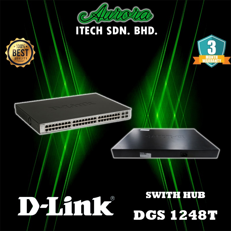 D-Link Web Smart 48-Port 10/100/1000 + 4 Combo SFP Switch DGS-1248T - Rackmount ( REFURBISHED )
