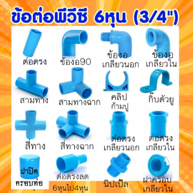 💥ข้อต่อพีวีซี 6หุน (3/4")