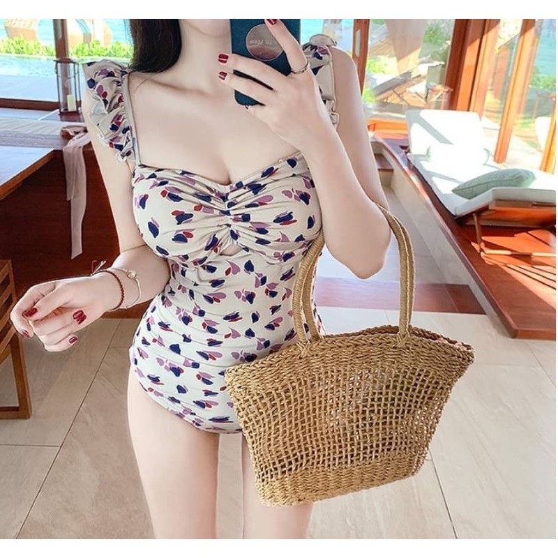 🌼 มือ 1 ☝🏻ชุดสุดท้าย ชุดว่ายน้ำลายดอก 🌼  ❄️ ชุดว่ายน้ำสายหวาน มีช่องใส่บราหรือฟองน้ำได้  คุณภาพเดียว