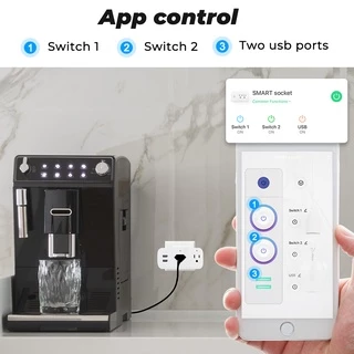 Smatrul Tuya อะแดปเตอร์ซ็อกเก็ตชาร์จ Wifi 16A US Plug สําหรับ Google Home Alexa Tmall Genie