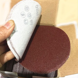แพคละ 10 แผ่น กระดาษทรายกลม 4"-5"-7" แผ่นกระดาษทราย Circle Flocking Sandpaper Pack 10