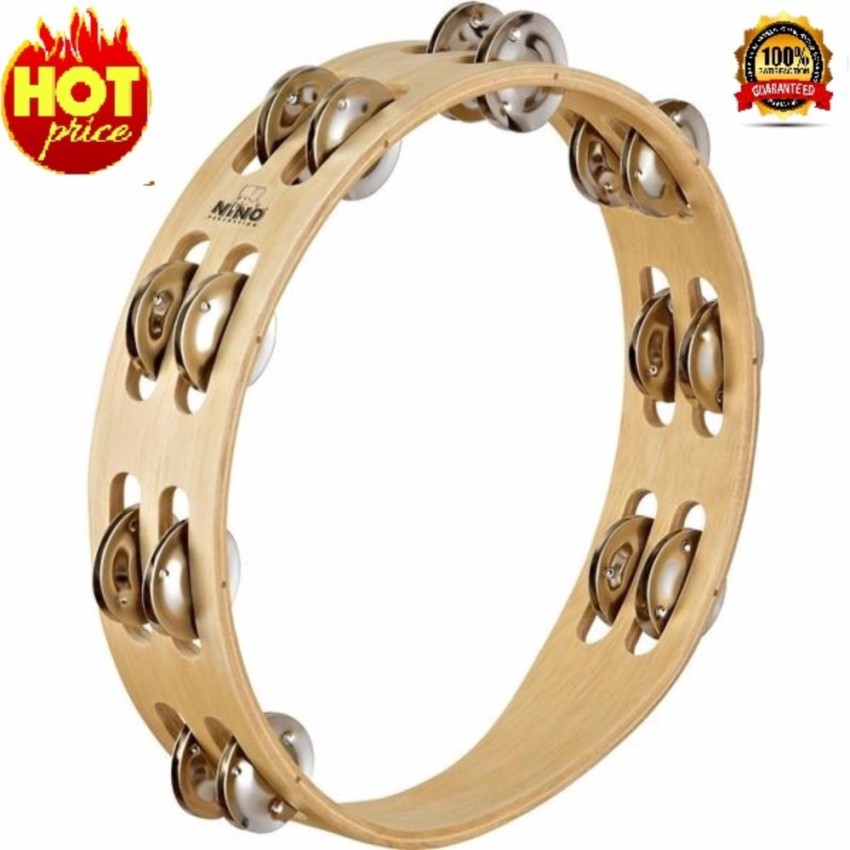 แทมบูริน Tambourine Hi Hat ไม้แท้ Hi Hat Double Tambourine Drum