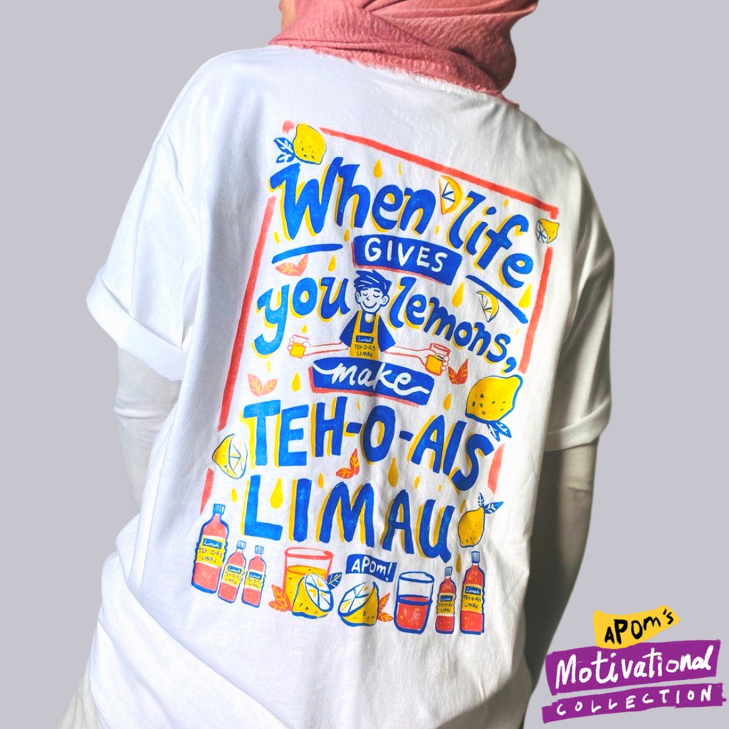 เสื้อยืดผู้ใหญ่ APOM - Life Lemons (แรงจูงใจ)