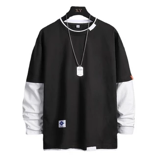 MR-DEER เสื้อยืดเเขนยาวผู้ชาย เสื้อยืดสีพื้นเย็บต่อ2ชั้น รุ่น 3520