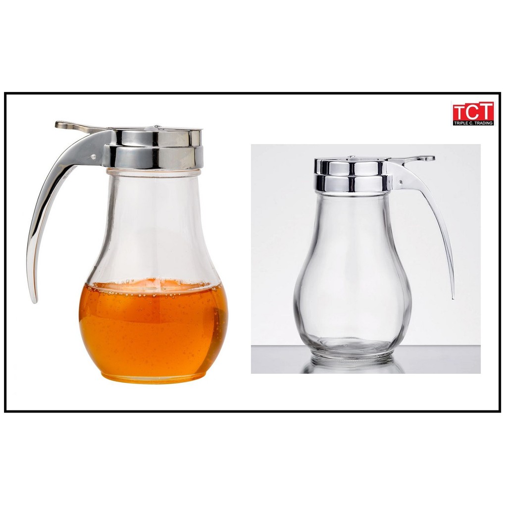 ขวดรินน้ำผึ้ง ขวดน้ำมัน ขวดใส่เครื่องปรุงรสที่หยดน้ำ ขวดน้ำเชื่อม ดีไซน์สวย ฝากดสไลด์ได้ Syrup / Honey Dispensers