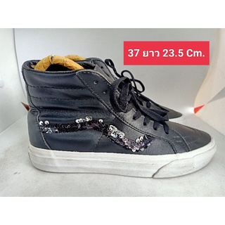 Vans หนังแท้ Size 37 ยาว 23.5 รองเท้ามือสอง ผ้าใบ แฟชั่น ทำงาน ลำลอง เที่ยว เกรด A+(P)