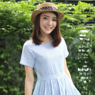 Mary&amp;Rose striped blue jean dress