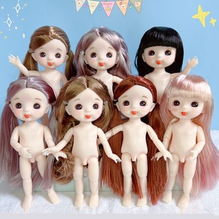 Bjd ตุ๊กตาลิ้นตาโต 3D ข้อต่อขยับได้ 16 ซม. 13 ชิ้น สําหรับเด็กผู้หญิง