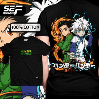 เสื้อยืด cotton SEF Apparel Anime Series Hunter X Hunter Gon and Killua T shirt White