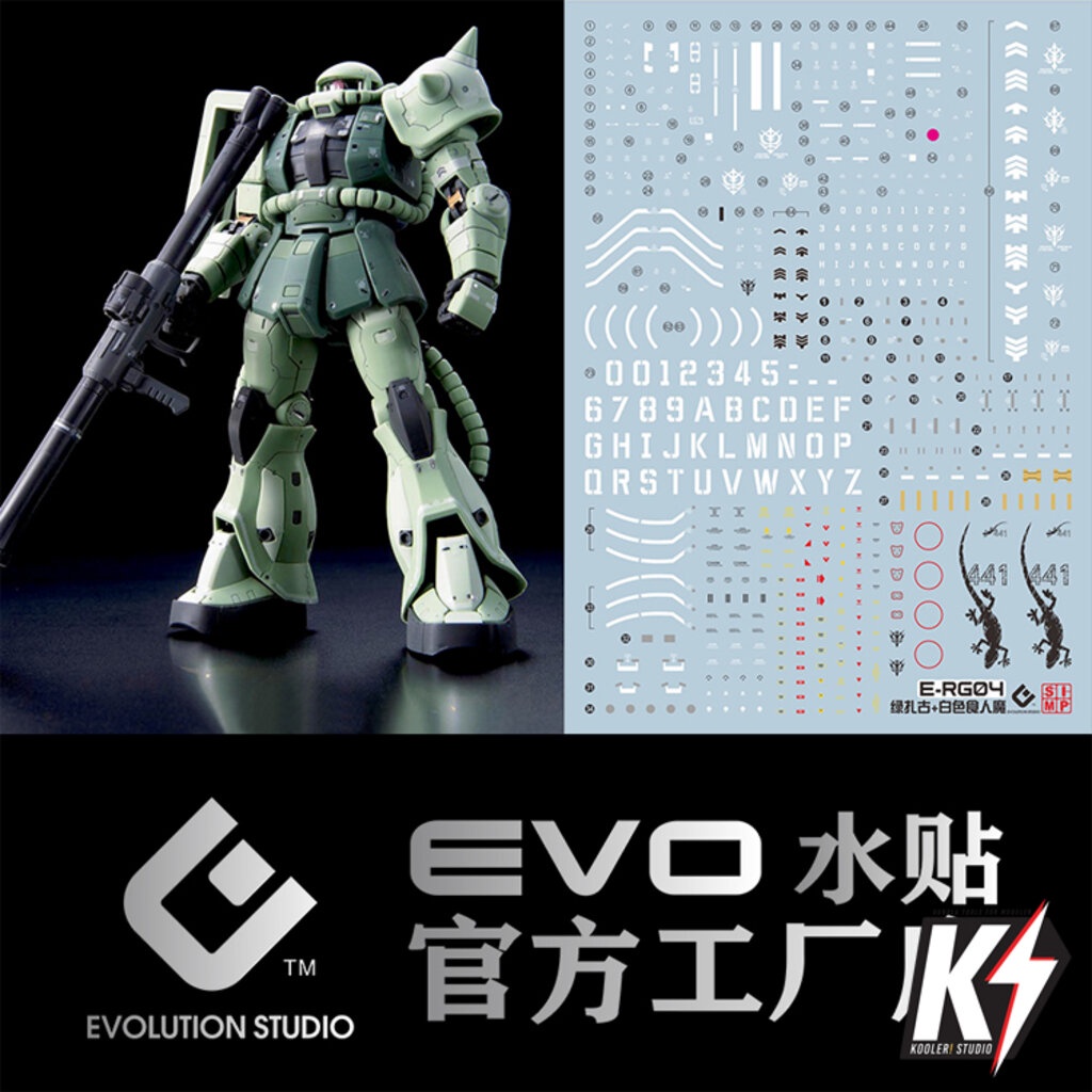 Waterdecal EVO RG MS-06F Zaku II #ดีคอลน้ำสำหรับติดกันพลา กันดั้ม Gundam พลาสติกโมเดลต่างๆ