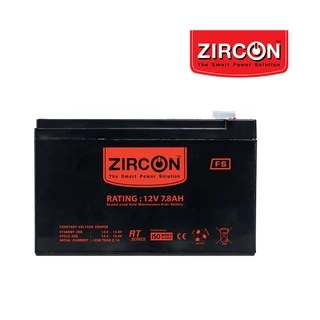 ZIRCON แบตเตอรี่12V7.8Ah มือหนึ่ง100% ใช้กับ UPS,ไฟฉุกเฉิน,แบตเตอรี่แห้ง ปิดผนึก ไม่ต้องเติมน้ำกลั่น