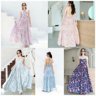 ❌𝗦𝗔𝗟𝗘 พร้อมส่ง❌BOHOBKK  Maxidress ชุดไปทะเล ชุดเดรสไปทะเล ชุดเดรสลายดอก ชุดใส่รีวิว เดรสแมกซี่ลายดอก Maxidress