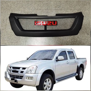 หน้ากระจังตาข่ายแต่งสำหรับรถ isuzu D max  mu 7 2005-2006 พร้อมตัวหนังสือ ISUZU สีแดง **ครบเครื่องเรืองประดับ**