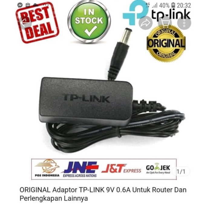 ต้นฉบับ TP-LINK 9V0.6A ADAPTER สําหรับเราเตอร์และรองรับอื่นๆ