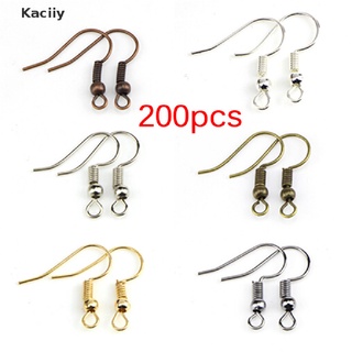 Kaciiy 200 ชิ้น / ถุง ต่างหู ตะขอเกี่ยวหู ลวดลูกปัด DIY เครื่องประดับ ทําค้นพบ