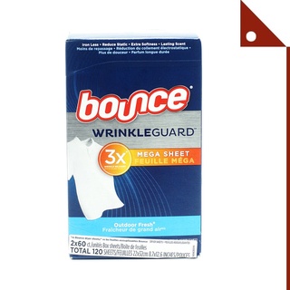 Bounce : BOU0009* แผ่นปรับผ้านุ่ม Bounce WrinkleGuard Mega Dryer Sheets Outdoor Fresh Scent, 60 Count