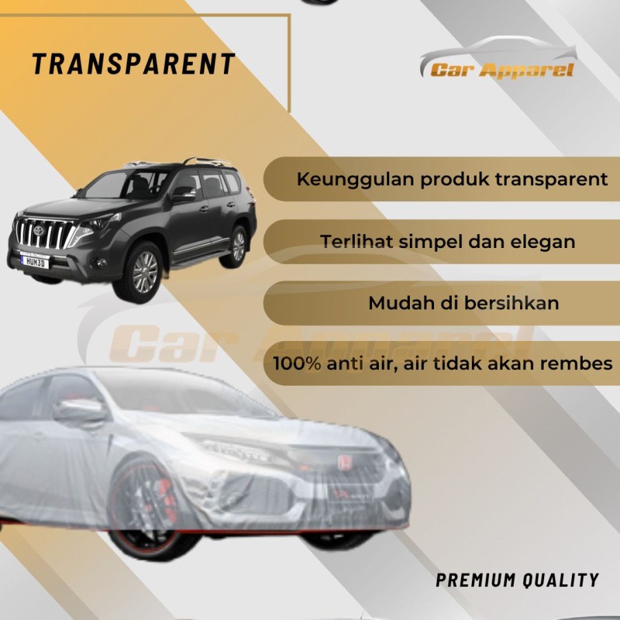 Prado J150 2010-2020 ผ้าคลุมรถแบบใส