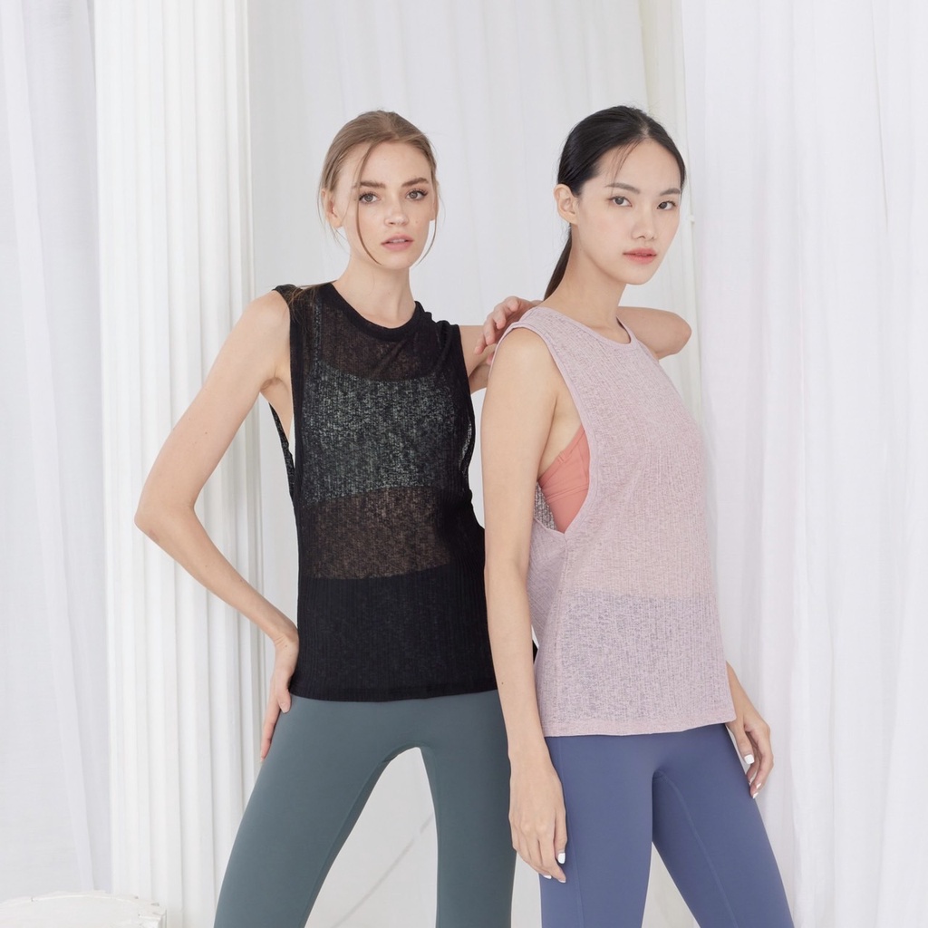 Penny Activewear เสื้อกล้ามออกกำลังกาย โยคะ ทรงแขนเว้า ซีทรู ใส่โยคะ ออกกำลังกาย หรือใส่เที่ยว LUXX