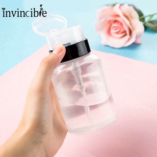 200ml Plastic Empty Nail Polish Remover Bottle/ Reusable Transparent Anti-cracking Press Pumping Dispenser/ Nail Art UV Gel Cleaner