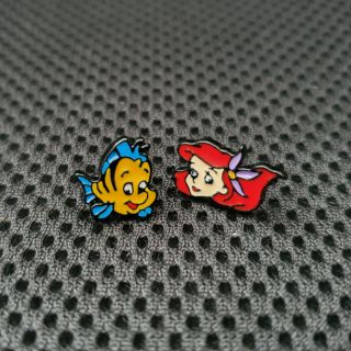 ต่างหูเด็ก ตัวเรือนทำจากอัลลอยด์ งานลงยา Little Mermaid นางเงือก