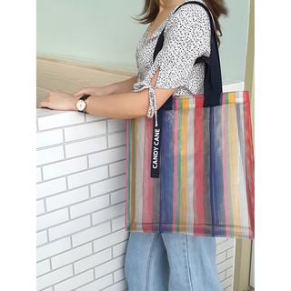 กระเป๋าทรง Tote CANDY CANE 2WAY HOLD SIGNATURE TOTE