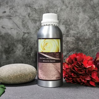 BYSPA น้ำมันนวดตัวอโรมา Aroma massage Oil กลิ่น กุหลาบขาว White Rose 1,000 ml.