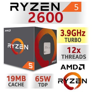 CPU AMD RYZEN 5 2600 (Socket AM4) มือสอง พร้อมส่ง แพ็คดีมาก!!! [[[แถมซิลิโคนหลอด พร้อมไม้ทา]]]