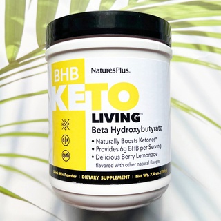 (Natures Plus®) BHB Keto Living Drink Mix Powder, Berry Lemonade 210 g อาหารเสริม คีโต แบบผง รสน้ำมะนาวเบอร์รี่ พลังงาน