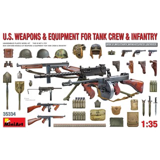 โมเดลประกอบ MiniArt 1/35 MI35334 U.S. Weapons &amp; Equipment for Tank Crew &amp; Infantry
