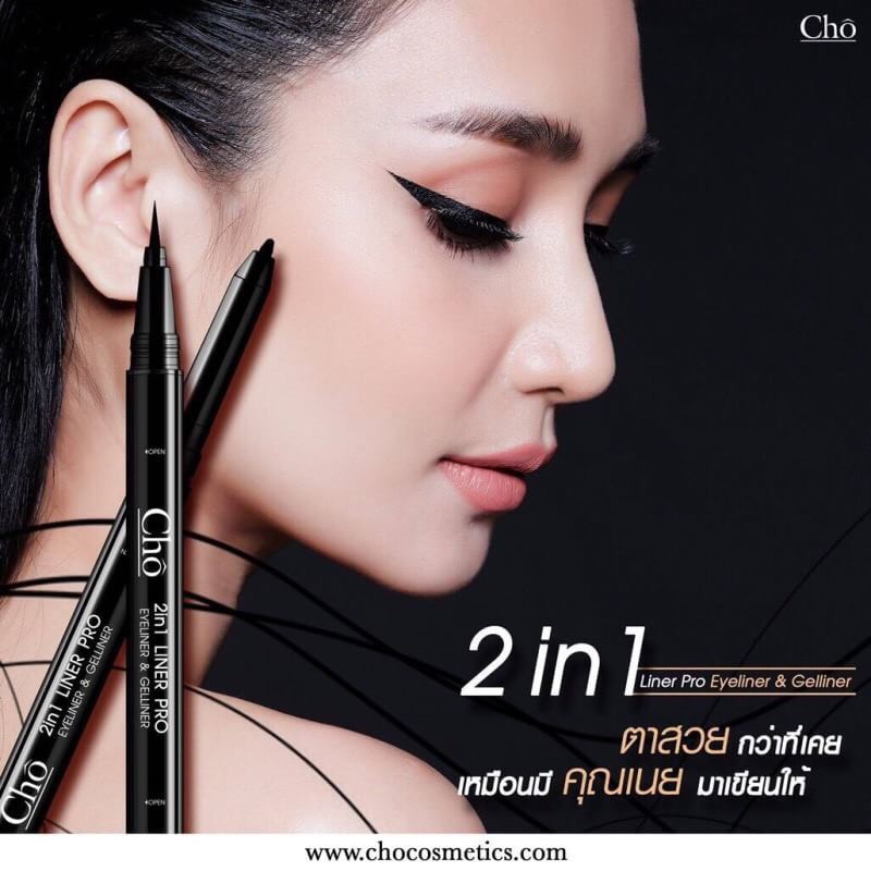 Cho 2in1 Liner Pro Eyeliner & Gelliner อายไลเนอร์ เส้นคม เขียนง่าย สวยเป๊ะในแท่งเดียว