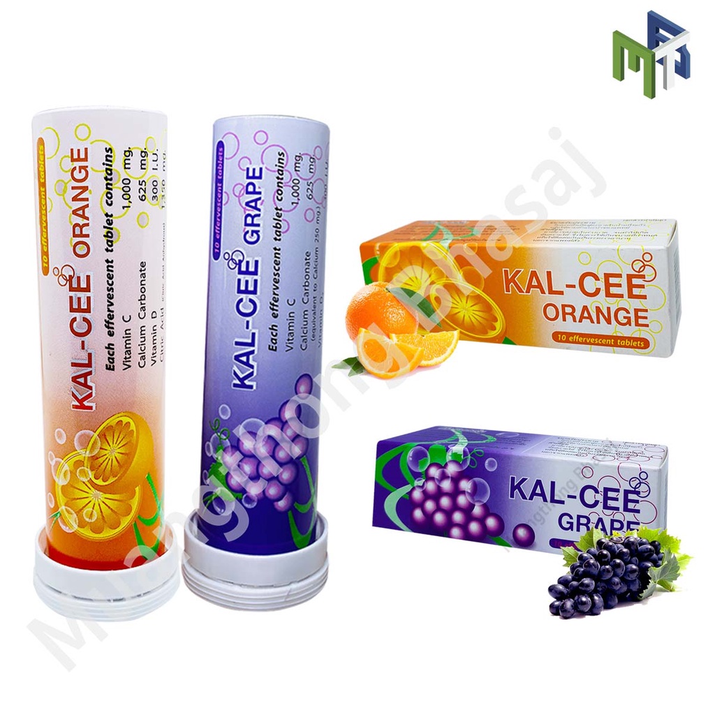 Kal-cee แคลซี วิตามินซี ผสม แคลเซียมเม็ดฟู่ รสส้ม รสองุ่น 1 หลอด บรรจุ ...