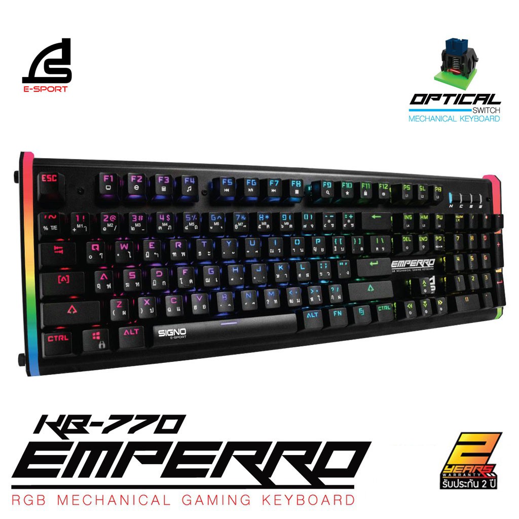 SIGNO E-Sport RGB Mechanical Gaming Keyboard รุ่น EMPERRO KB-770 (เกมส์มิ่ง คีย์บอร์ด)