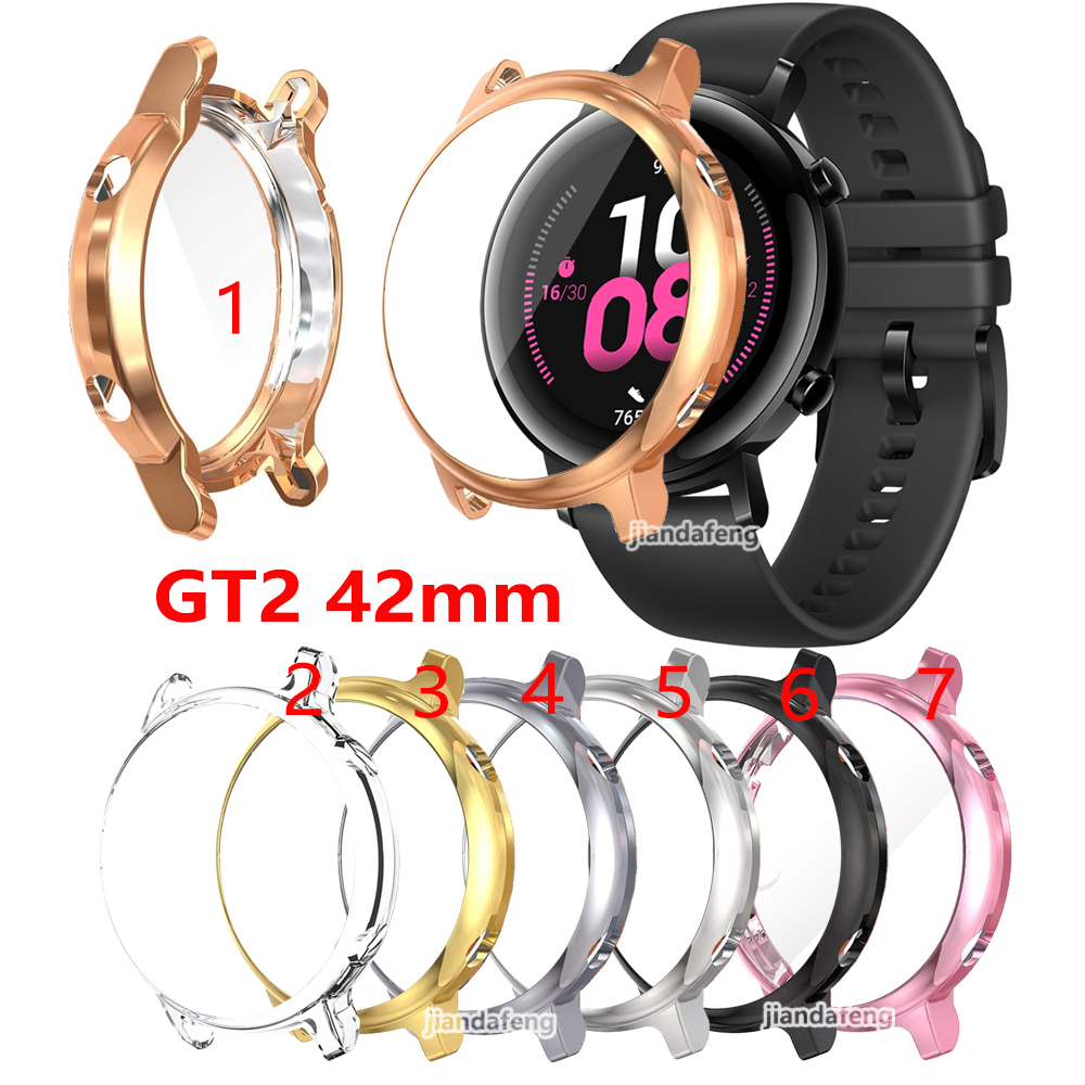 กรอบเคสนาฬิกาข้อมือ TPU ชุบไฟฟ้า สำหรับ Huawei Watch GT2 ขนาด 42 มม.