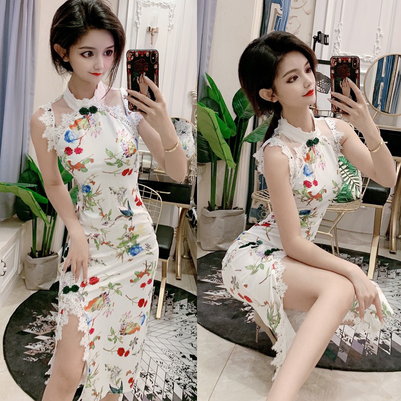 ราคา ชุดเดรสสั้นแขนยาวผ้าลูกไม้เซ็กซี่สําหรับสตรี dress