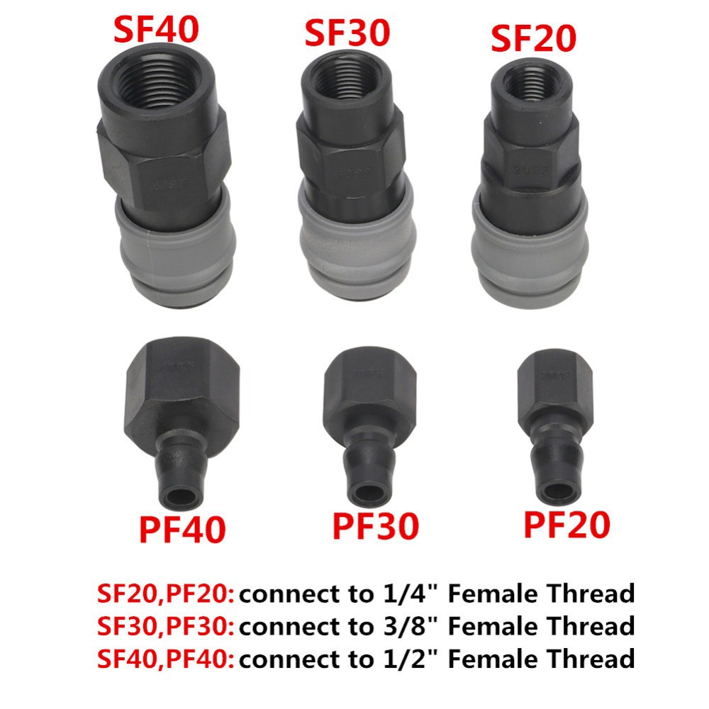 1 ชิ้นพลาสติกเหล็ก C ประเภทนิวเมติกพร้อมอุปกรณ์เกลียว PU Tube Quick Connector