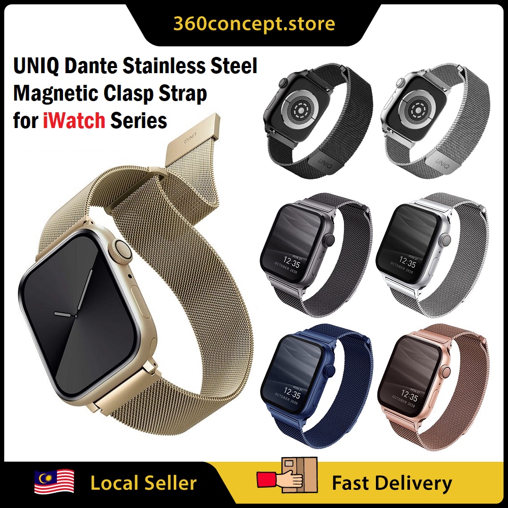 Uniq Dante สายสแตนเลสแม่เหล็กสําหรับ iWatch S10 9 8 7 SE 6 5 4 3 2 Series 49 มม.46 มม.45 มม.44 มม.42