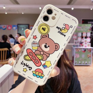 VIVO Y20 Y12s Y20s G Y12 Y15 Y17 V20 S1 Pro Y19 V15 V9 Y81 Y91 V11i V5 V5s Rainbow Duck &amp; Skateboard Bear Side Pattern Anti-shock Silicone Soft Case ST