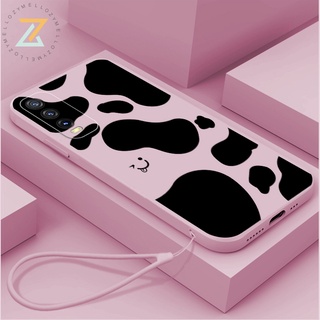 Zymello เคส HUAWEI Y6P 2020 Y9 2019 Y7A NOVA 9SE เคสโทรศัพท์ซิลิโคนลายการ์ตูนวัว (มีสายคล้อง)