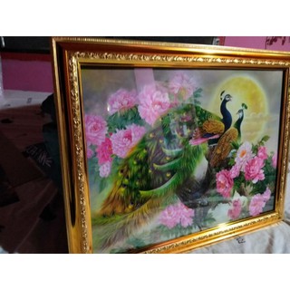 กรอบรูปติดผนังขอบสีทอง พร้อมรูป 18×23"" มีให้เลือก 5รูปแบบ