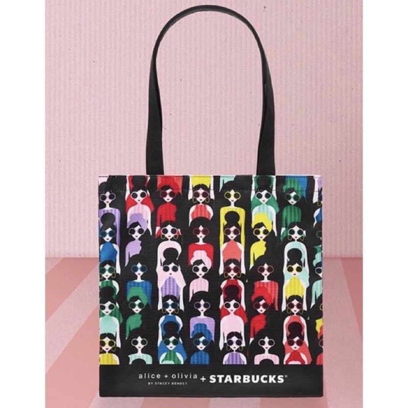 กระเป๋าผ้า Starbucks x Alice Olivia Rainbow tote