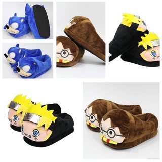 Naruto Harry Potter Sonic Plush Slippers Couple Cotton Shoes Winter Gifts Home Casual Slippers Creative Cute Cartoon Slippers Hot recommendation