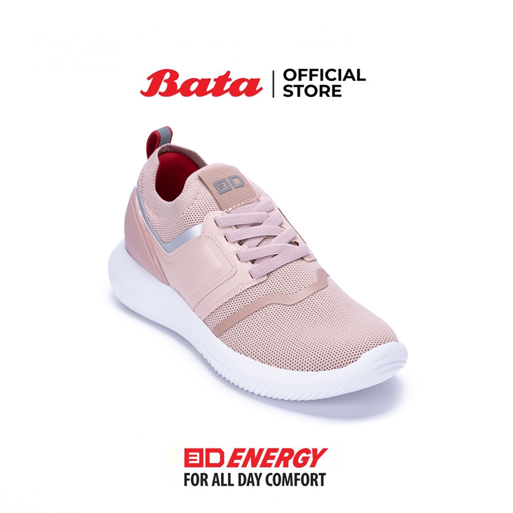 Bata บาจา รองเท้ากีฬา รองเท้าผ้าใบ Memory Foam สนีกเกอร์เล่นกีฬา สำหรับผู้หญิง รุ่น 3D Anergy 2 สีชมพู 6295615