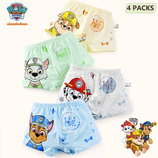 Paw Patrol กางเกงในเด็กผู้ชาย เด็กโต/เด็กเล็ก/Boy/Children/underwear ผ้าฝ้ายแท้100% 2-13ขวบ/บ๊อกเซอร์เด็กชายระบายอากาศ(4ตัว/แพ็ค)