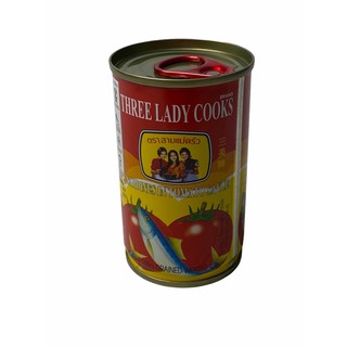 สามแม่ครัว ปลากระป๋อง ฝาดึงปลาซาร์ดีนในซอสมะเขือเทศ THREE LADY COOKS SARDINES IN TOMATO SAUCE 155g 1 กระป๋อง ราคาพิเศษ