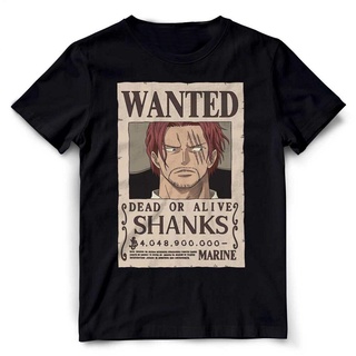 【2022tshirts】เสื้อยืดวันพีช One Piece-1382-BK : Wanted SHANKS